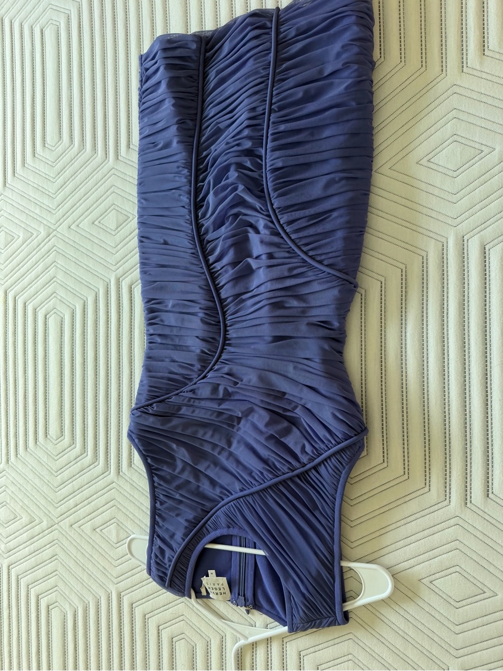 Herve Leger Navy Ruched Bandage Dress